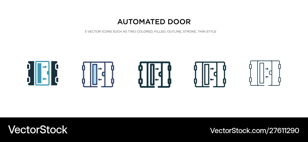 Automated door icon in different style two Automated door icon in different style two vector image