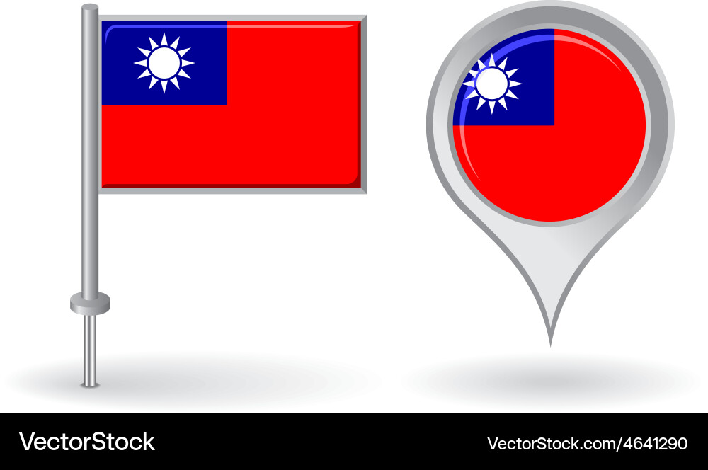 Burma pin icon and map pointer flag vector image