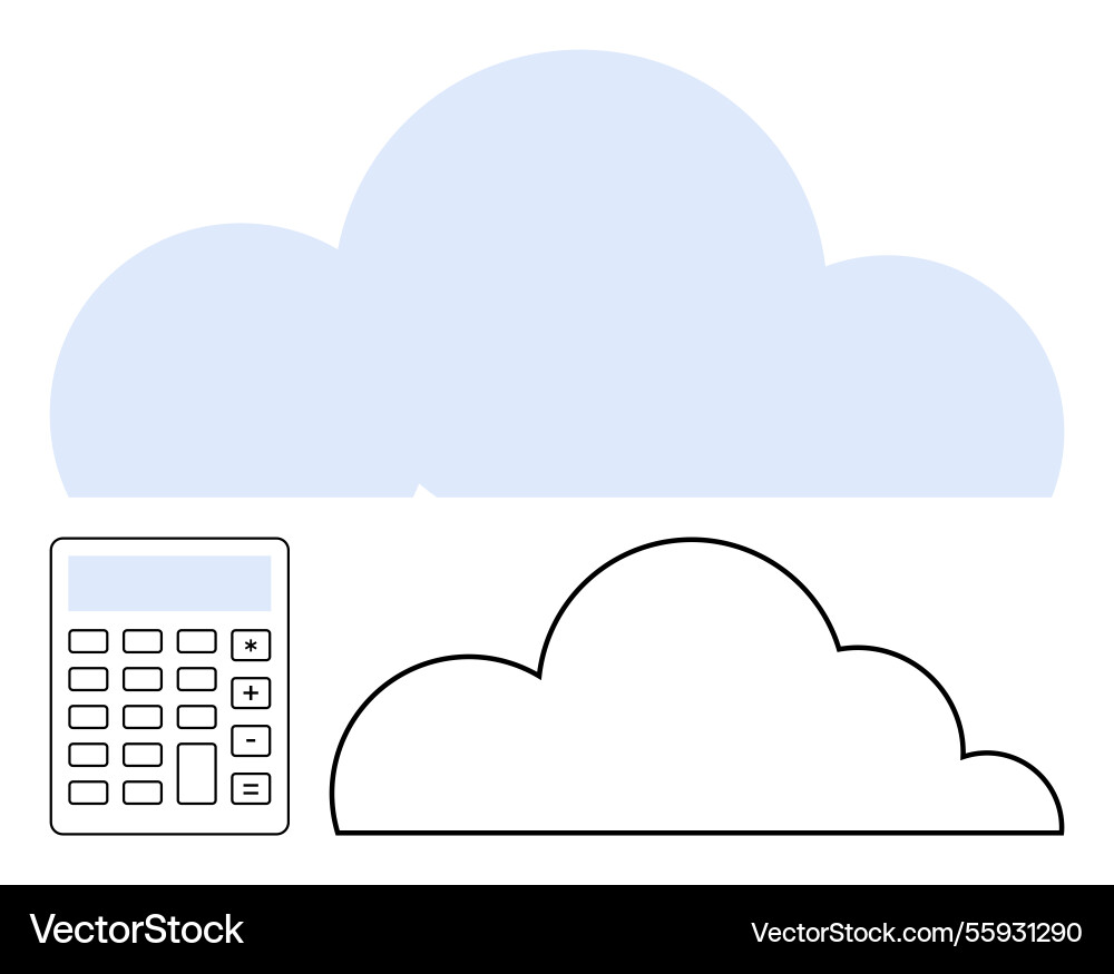 Cloud storage concept with calculator for data Vector Image