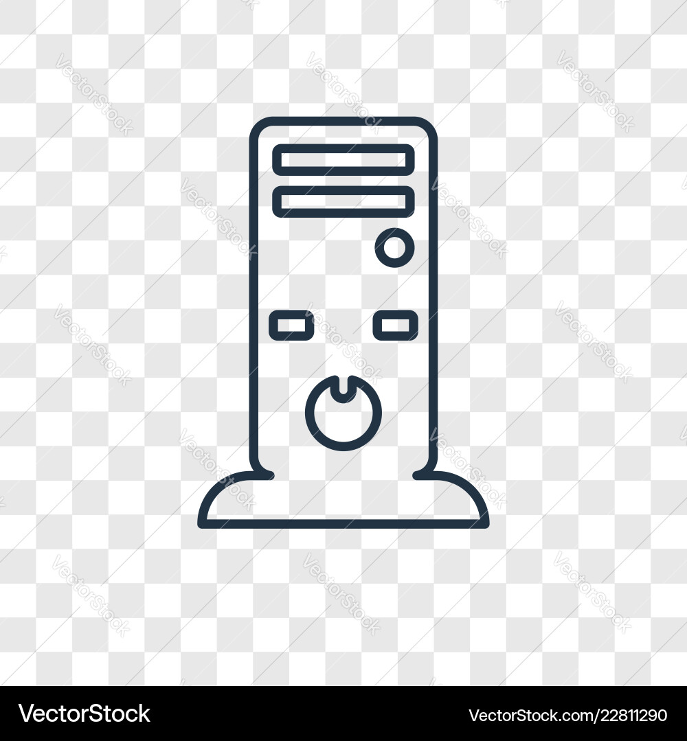 Computer tower concept linear icon isolated Vector Image