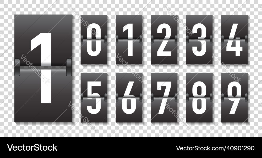 Countdown mit umdrehen Zahlenzähler von Timer Countdown mit umdrehen Zahlenzähler von Timer vektorbild