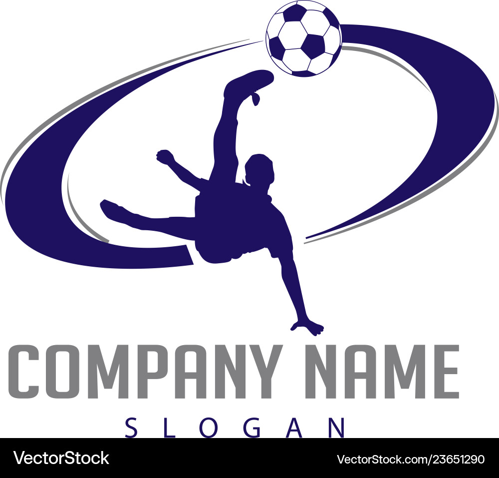 Dynamic Soccer Player Logo vector image