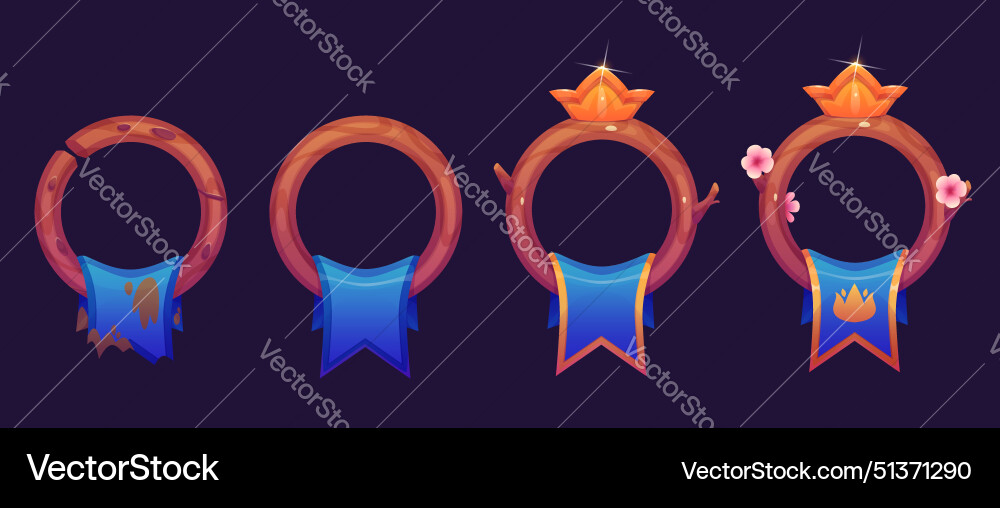 Fantasy ui game circle avatar rank level border Fantasy ui game circle avatar rank level border vector image