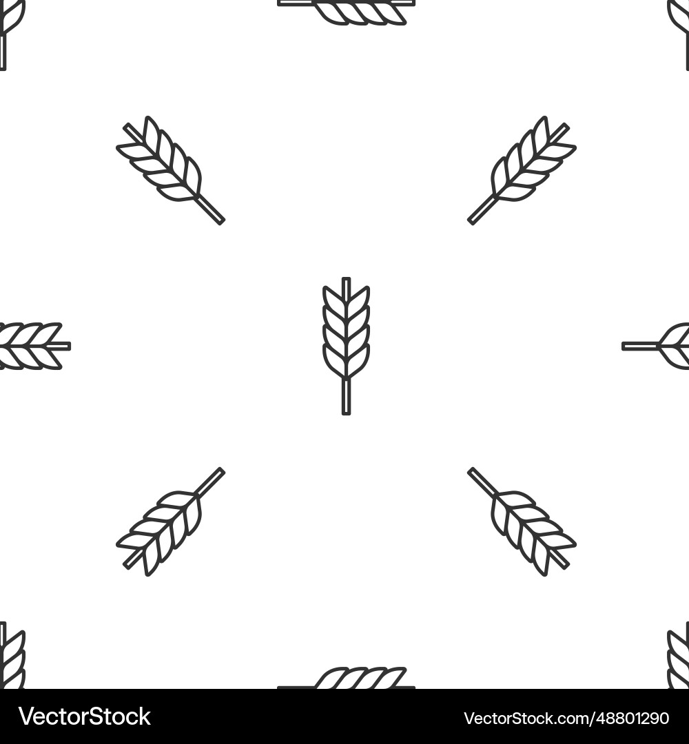 Grey line cereals set with rice wheat corn oats Grey line cereals set with rice wheat corn oats vector image