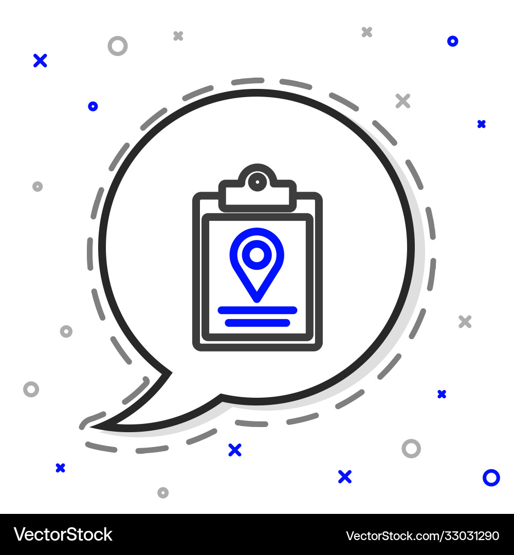 Line document tracking marker system icon isolated Vector Image
