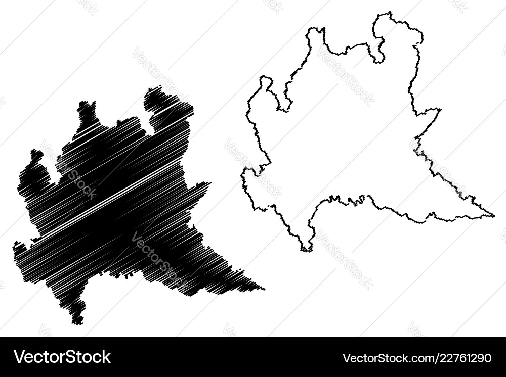 Lombardy map Lombardy map vector image
