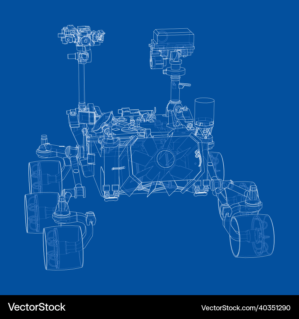 Mars rover rendering of 3d vector image