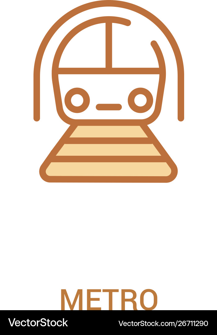 Metro concept 2 colored icon simple line element Vector Image