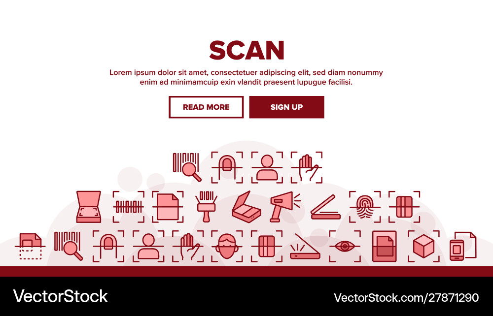Scan reading landing header Scan reading landing header vector image