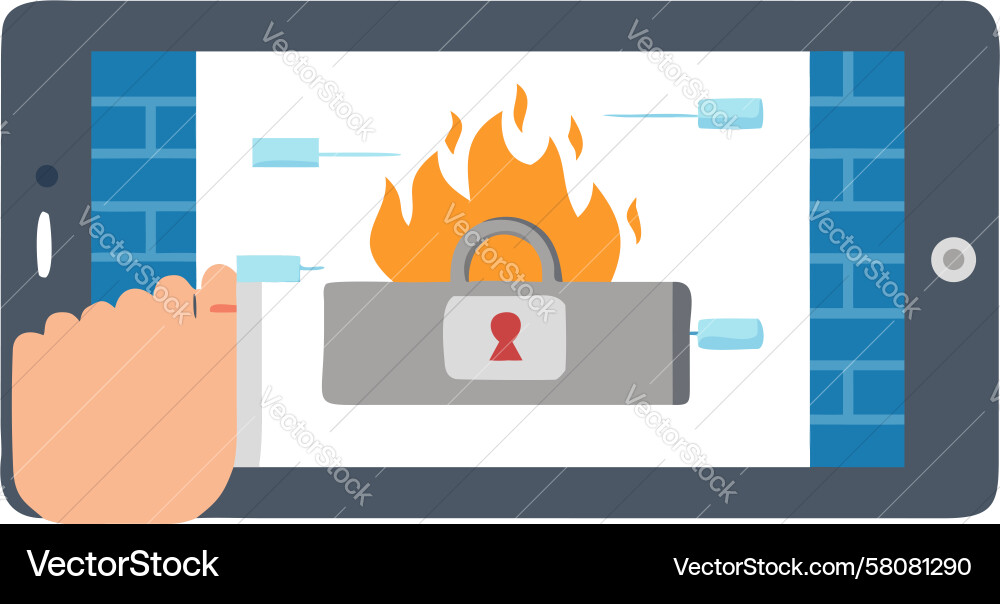 Secure Tablet Interface Vector Image