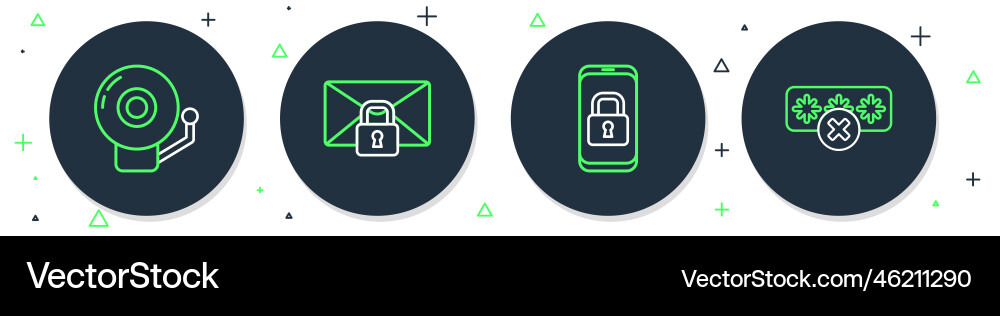 Set line mail message lock password mobile Set line mail message lock password mobile vector image