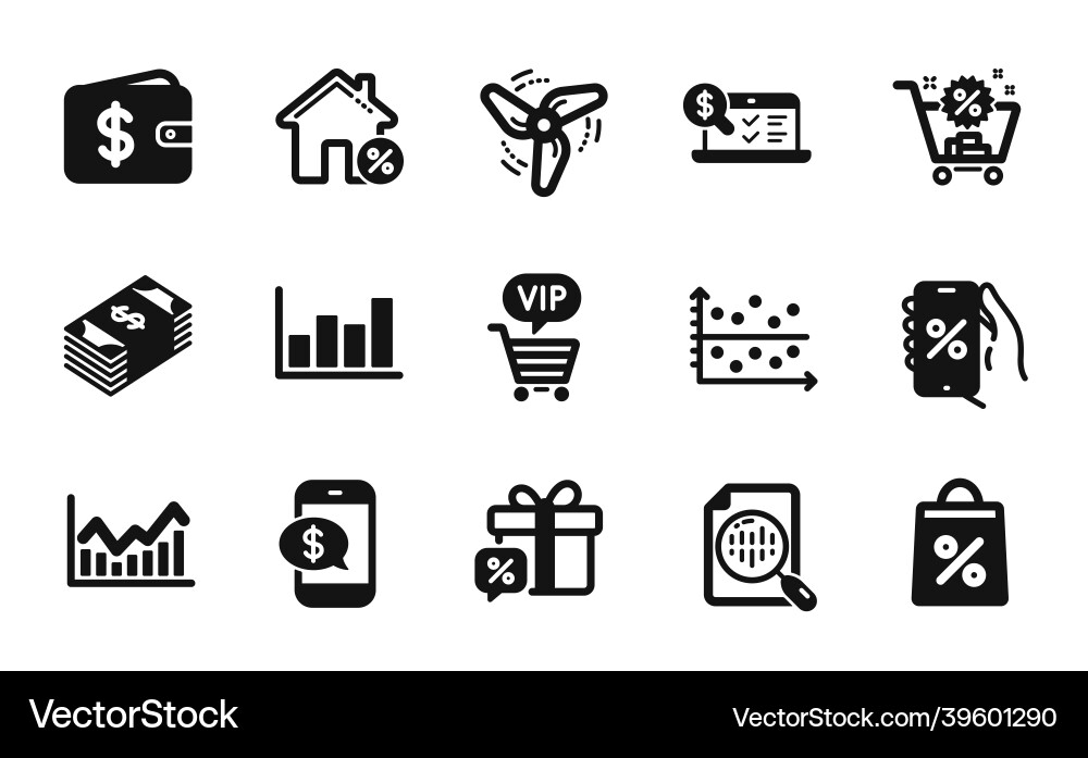 Set of dollar wallet dot plot Set of dollar wallet dot plot vector image