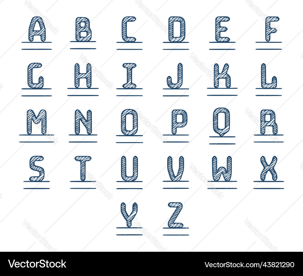 Set of name monograms or initials isolated Set of name monograms or initials isolated vector image