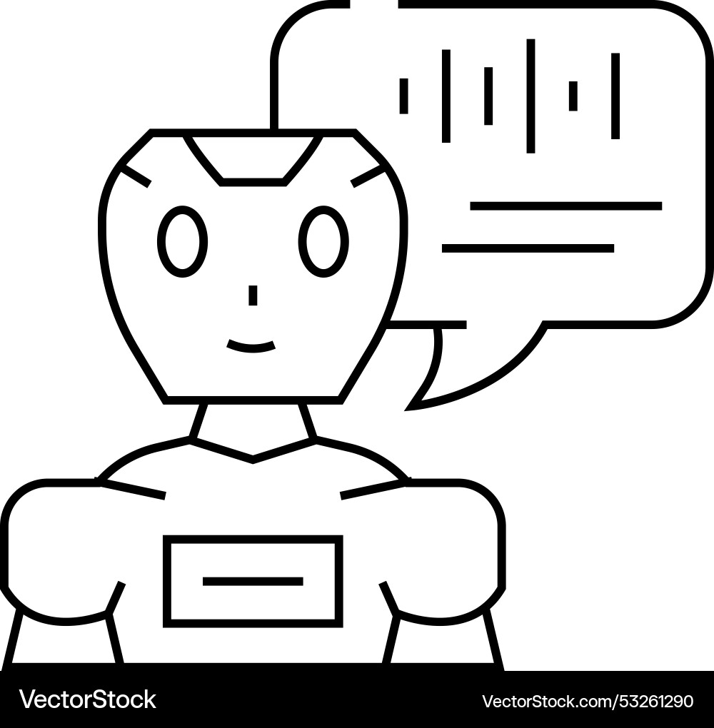 Speech chat bot line icon Vector Image