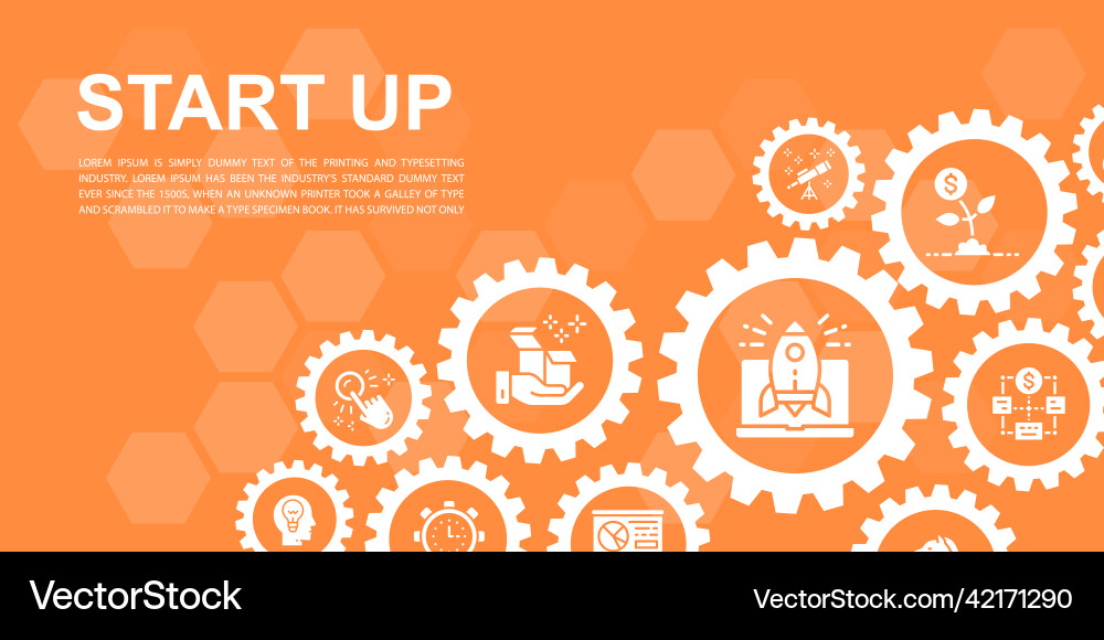 Start up landing page design template time Start up landing page design template time vector image