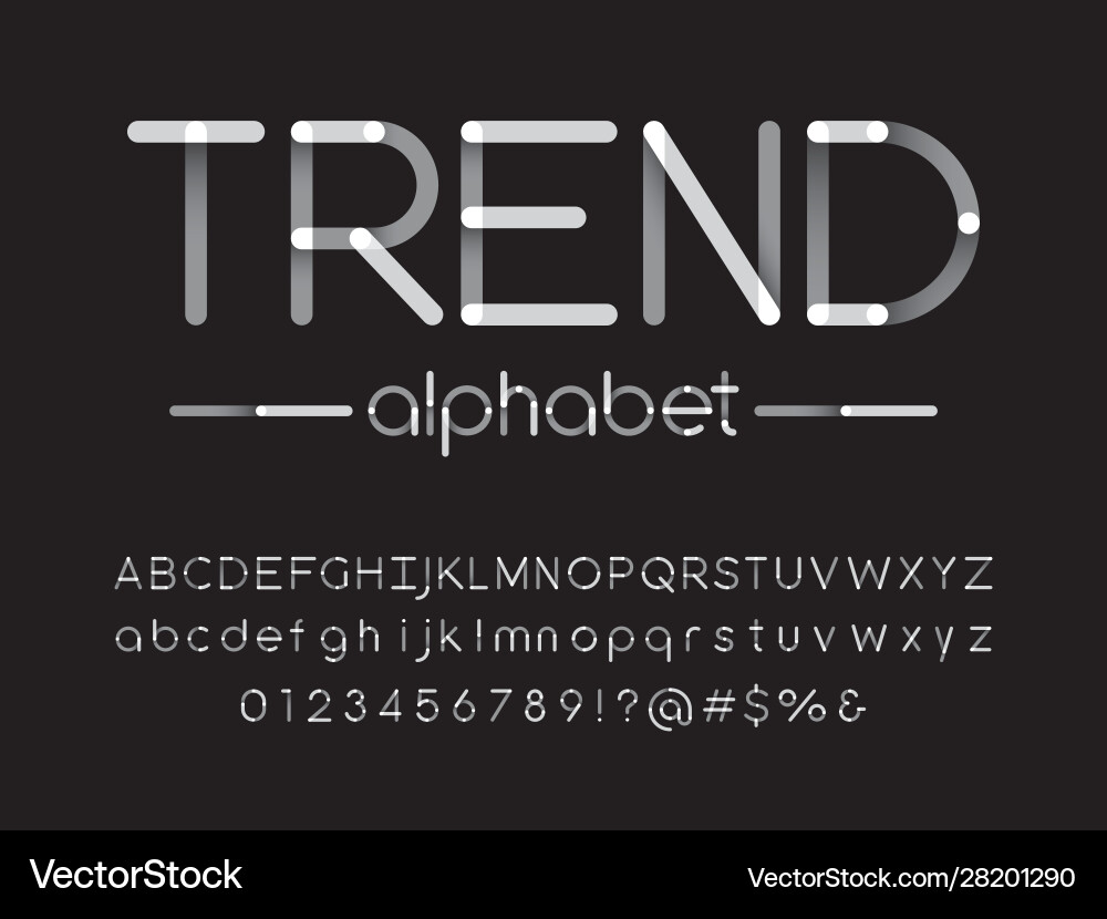 Stylish Line Font Typography Vector Image