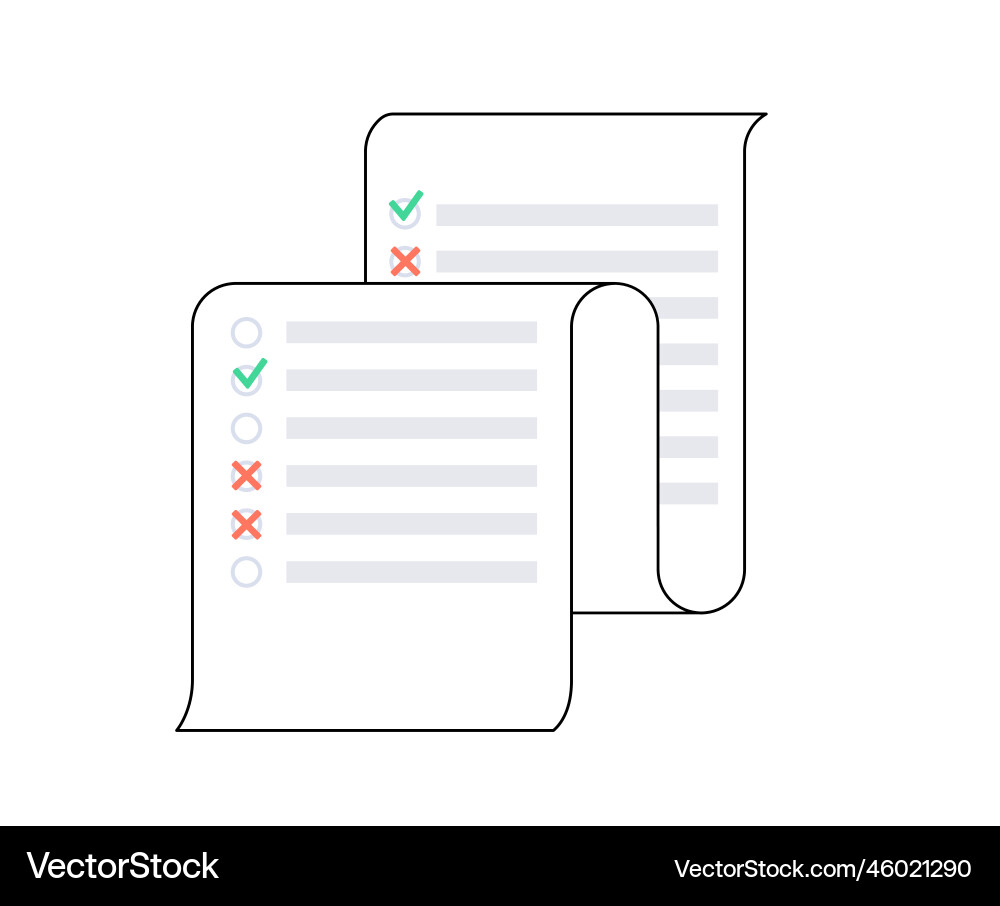 Survey form document Survey form document vector image