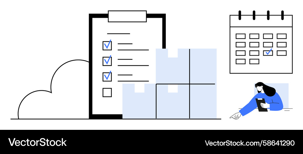 Task management with checklist calendar Vector Image