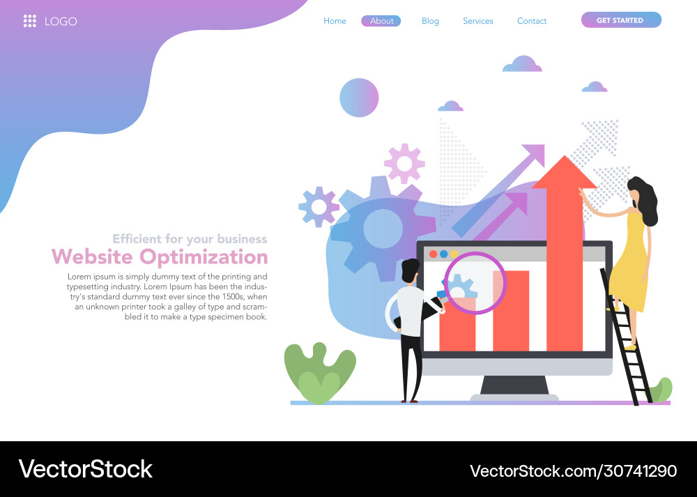 Web header template site optimization vector image