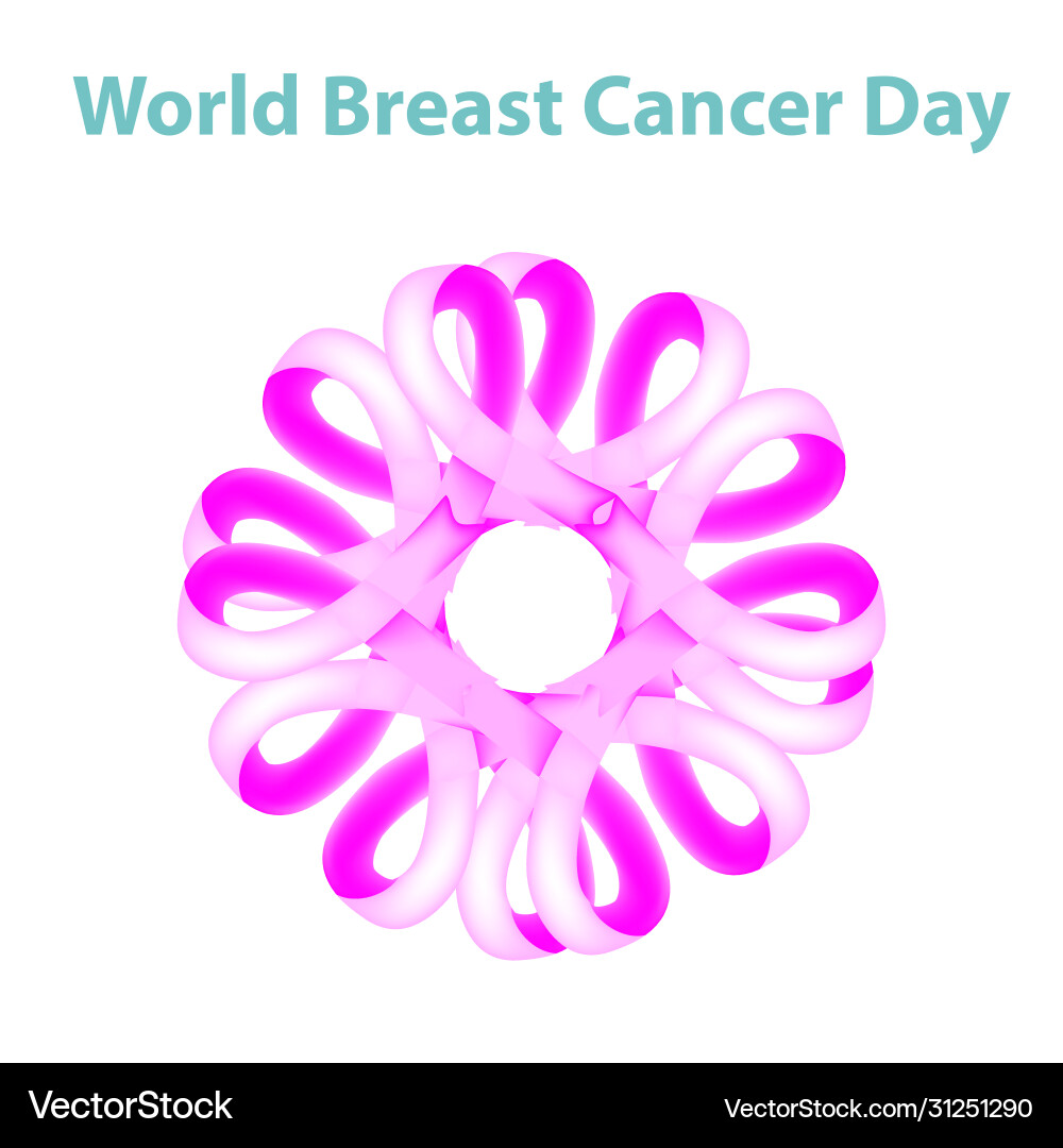 Welt Brustkrebs Tag rosa Band gegen Welt Brustkrebs Tag rosa Band gegen vektorbild