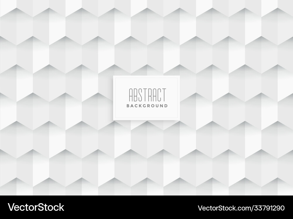 White hexagonal 3d style pattern background vector image