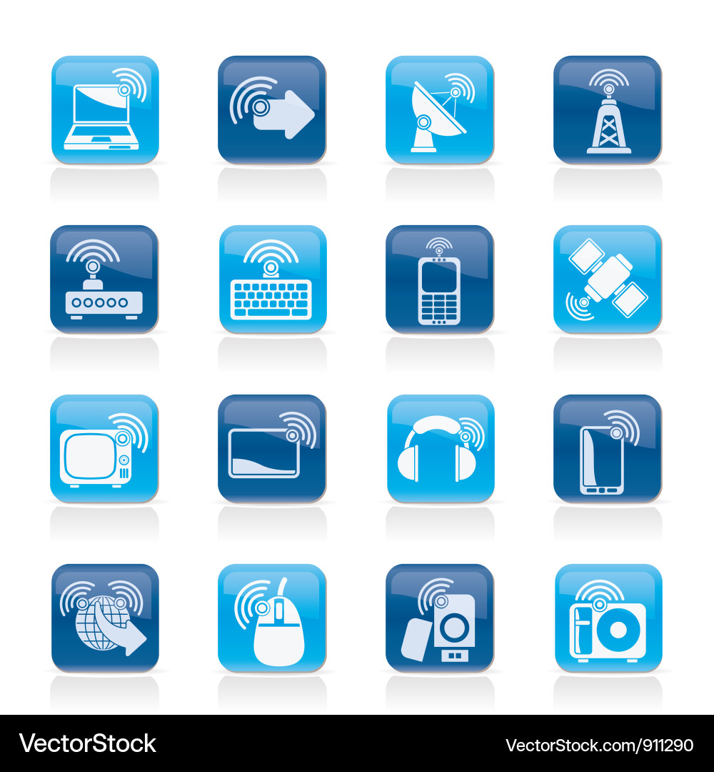 Wireless and technology icons Vector Image