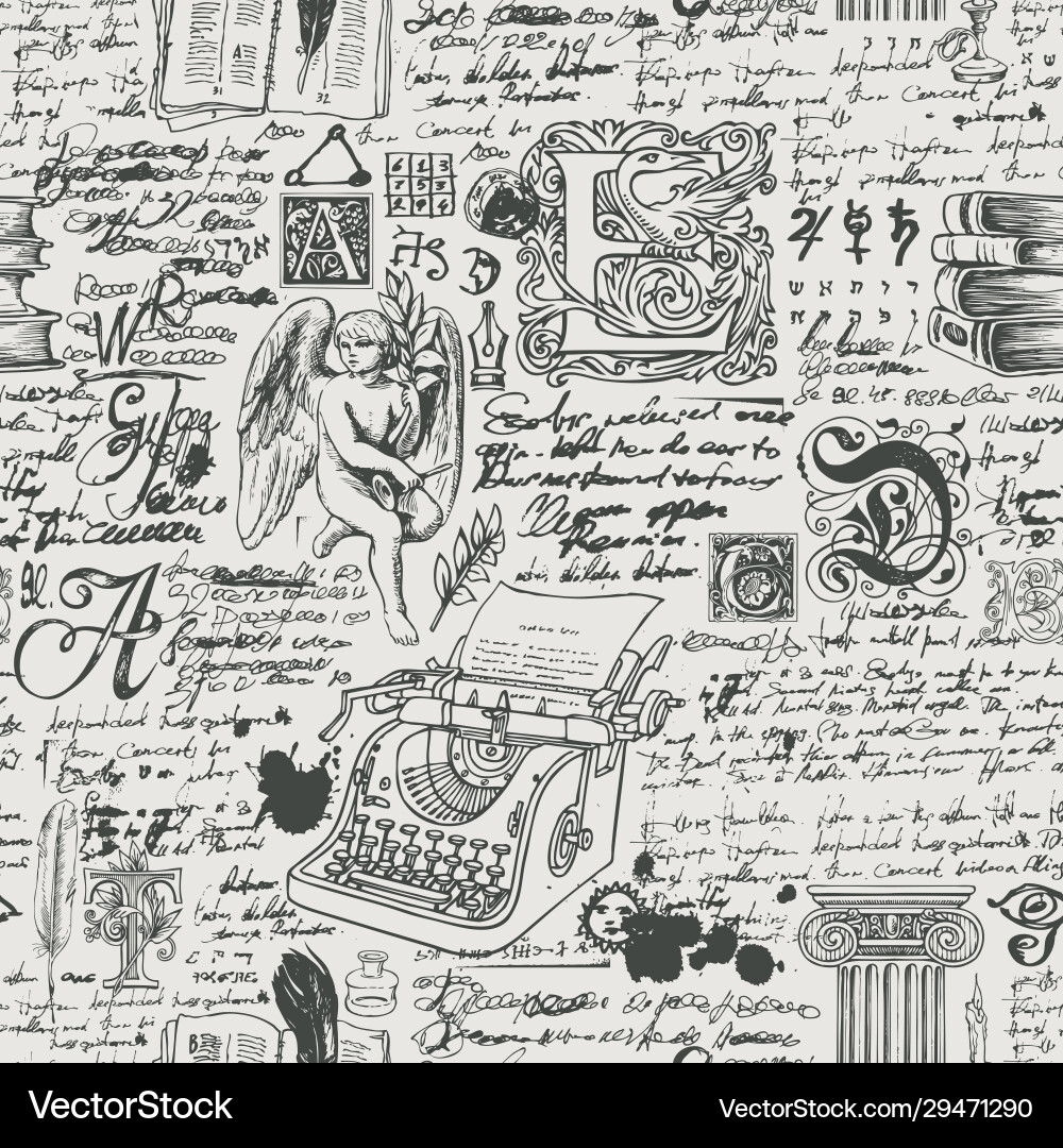 Writers' Notebook Pattern vector image