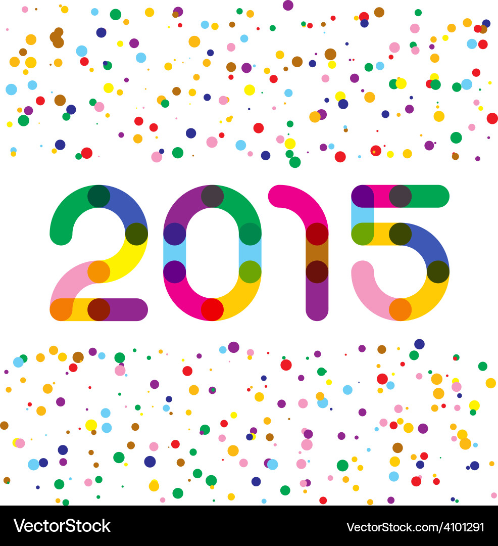 2015 happy new year graphics links style digits vector image