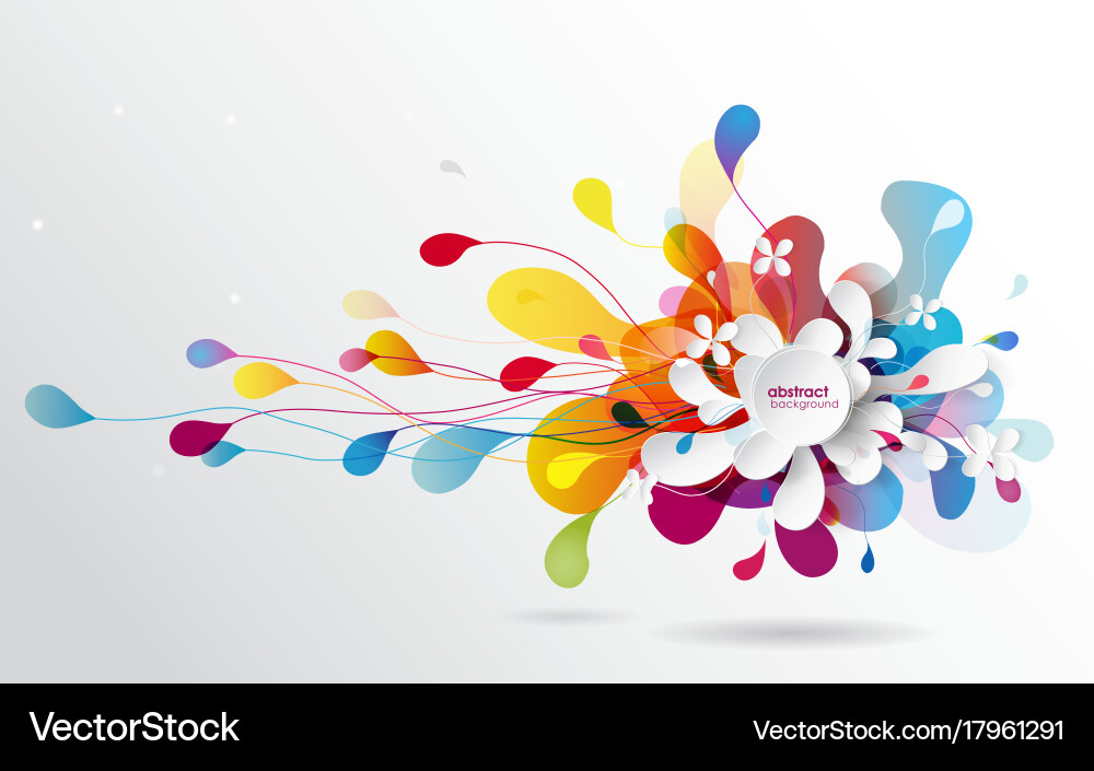 Abstract colored flower background with circles Vector Image