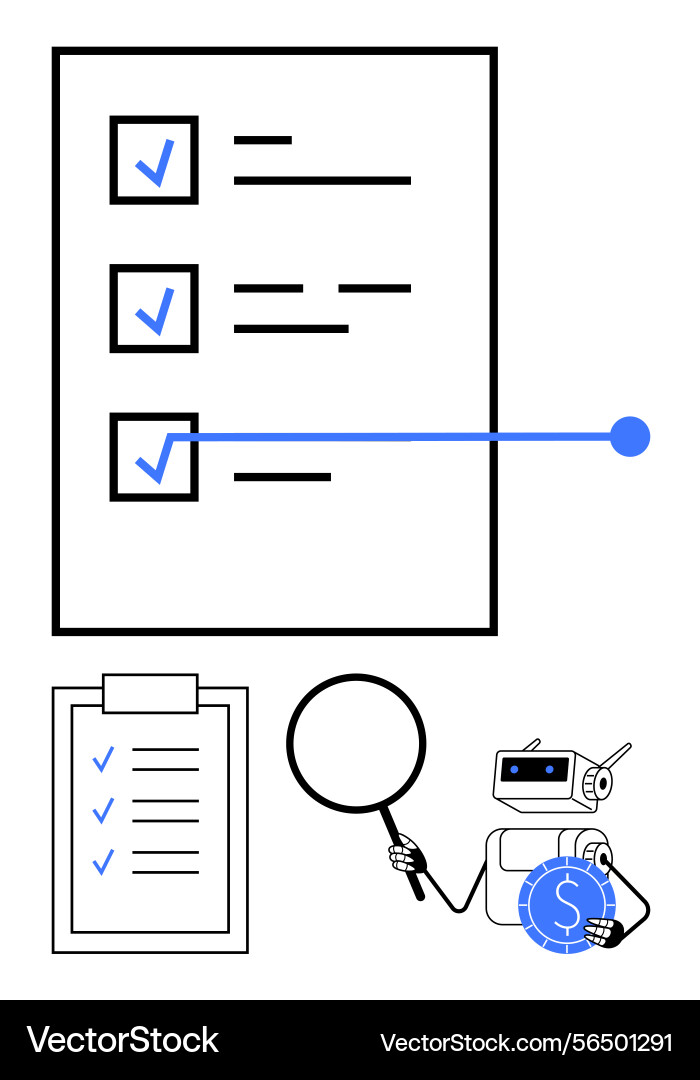 Automation and ai enhancing checklist task Automation and ai enhancing checklist task vector image