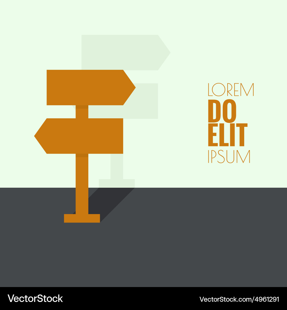 Background with direction arrow sign vector image