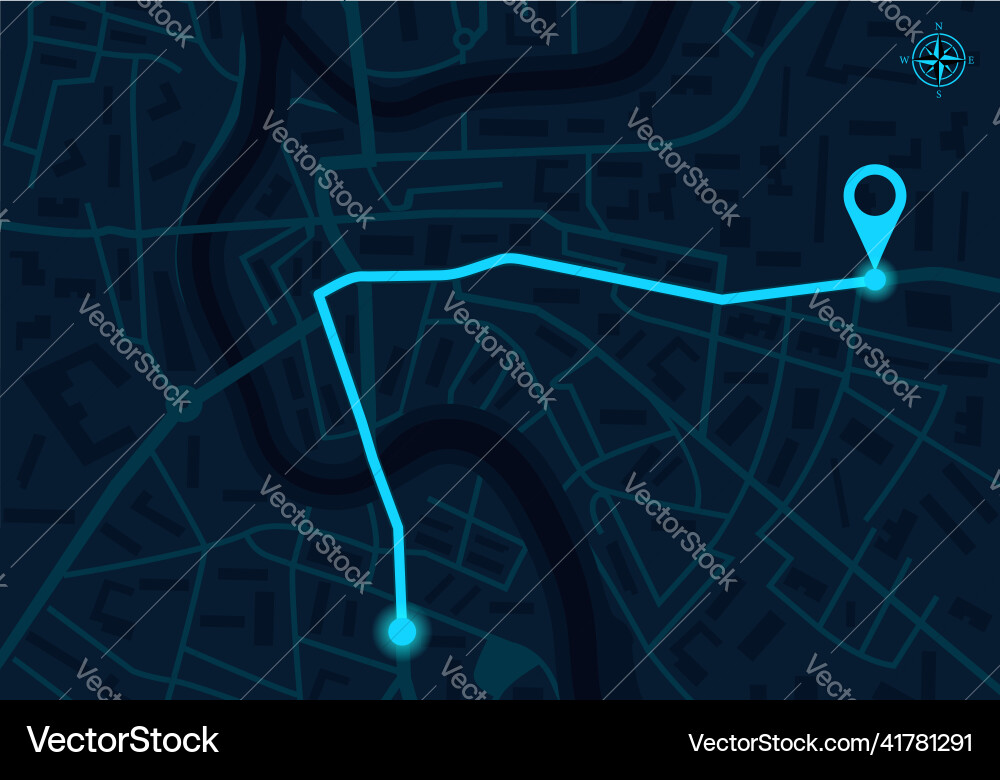 City Navigation App UI Vector Image