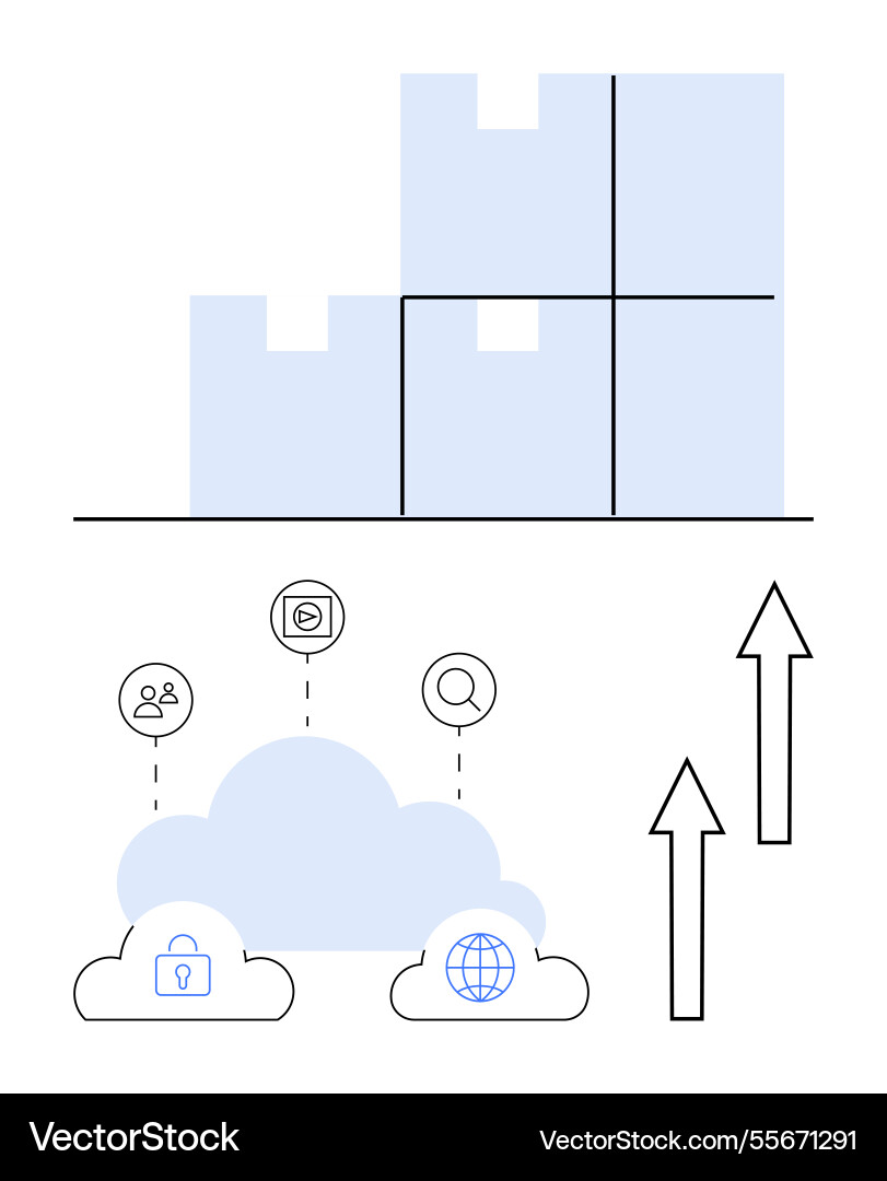 Cloud integration with data segments Cloud integration with data segments Vector Image