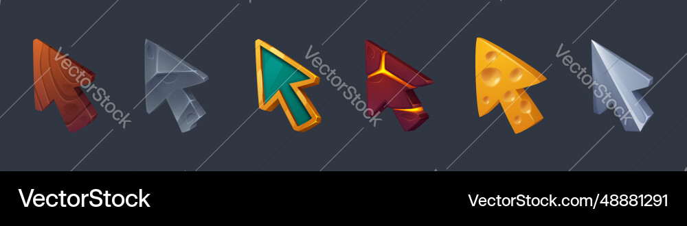 Cursor pointers for game user interface Cursor pointers for game user interface vector image