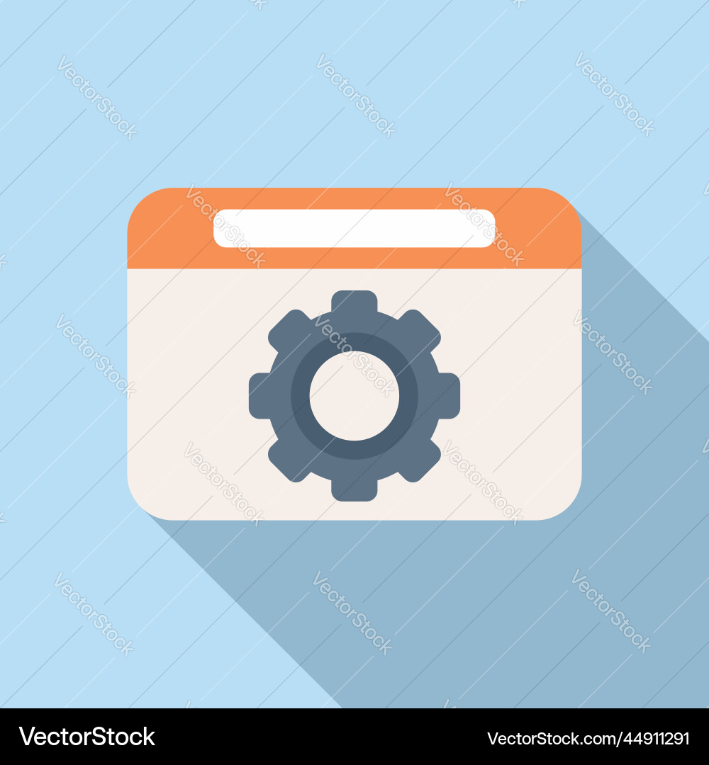Gear system icon flat button interface Vector Image