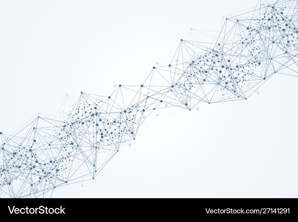 Geometric abstract background with connected line vector image