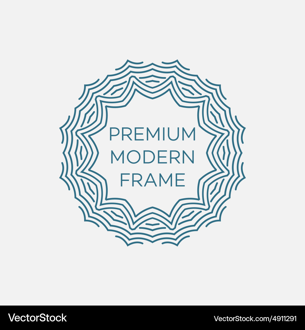 Geometric frame in mono line style Vector Image