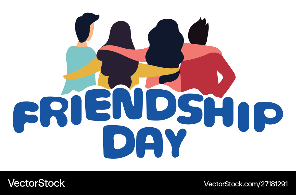 Group happy friends enjoying friendship day Group happy friends enjoying friendship day vector image