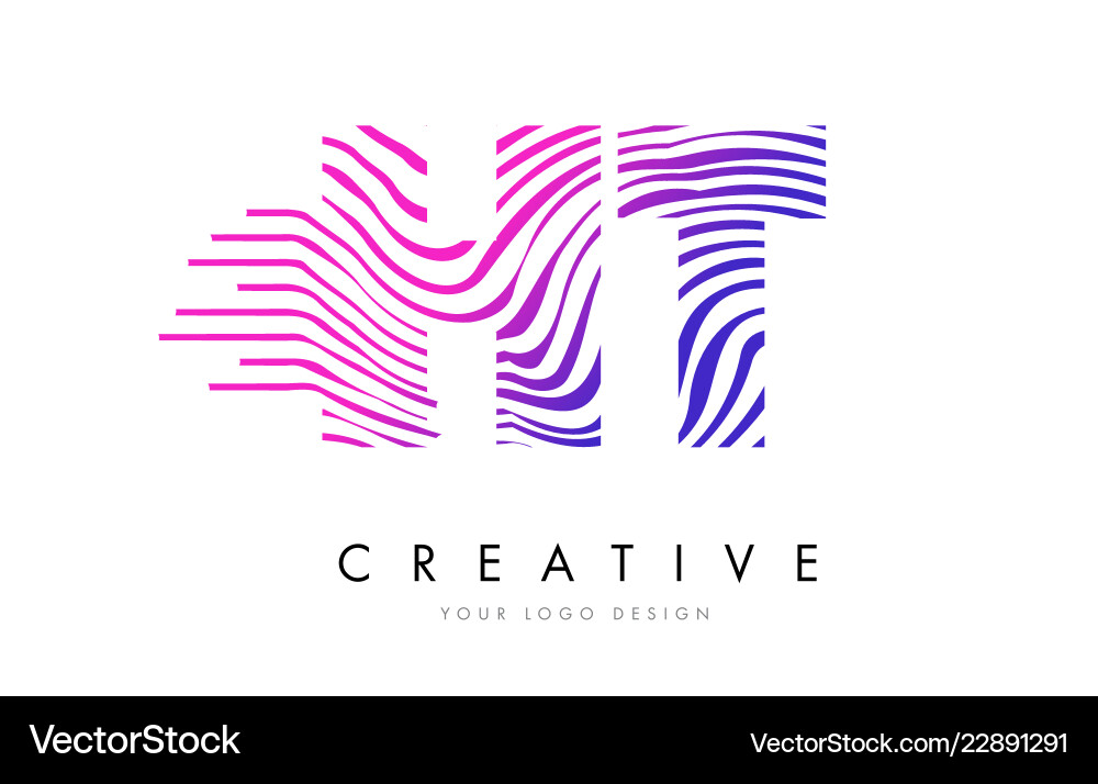 Ht h t zebra linien Buchstaben logo design Ht h t zebra linien Buchstaben logo design vektorbild
