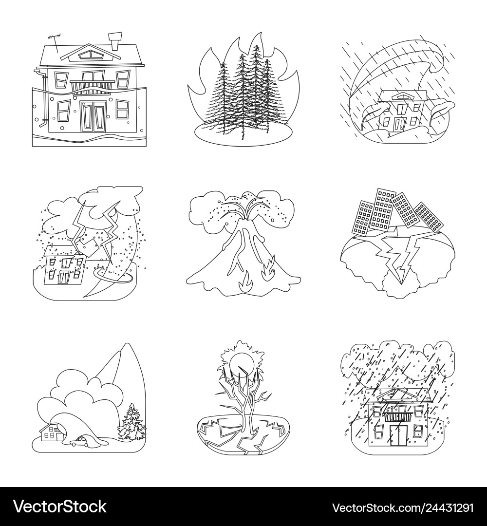 Isolated object of cataclysm and disaster icon Isolated object of cataclysm and disaster icon vector image