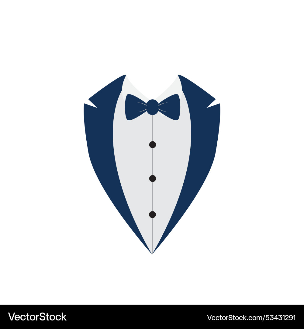 Man suit icon isolated background with bow Vector Image