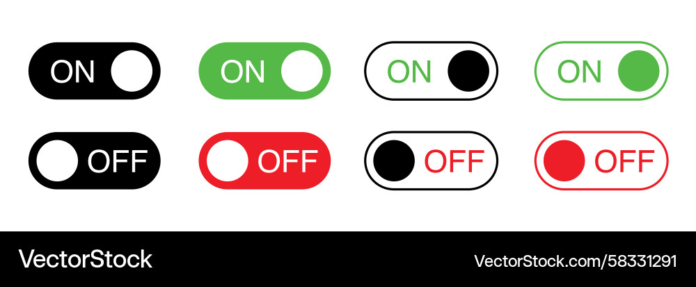 Modern Toggle Switch Button - On/Off Vector Image