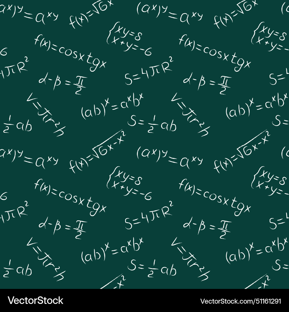 Seamless pattern of chalk set mathematical Vector Image