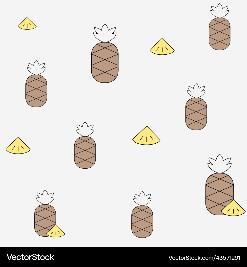 Seamless pattern with minimal pineapples Seamless pattern with minimal pineapples vector image