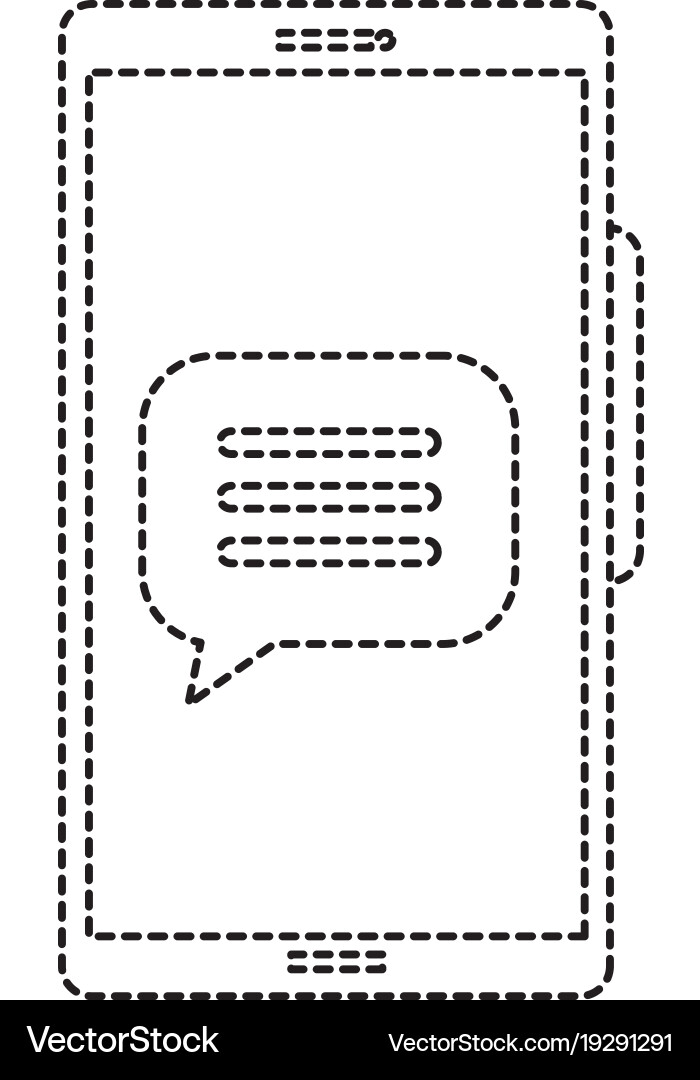 Smartphone device with speech bubbles Vector Image