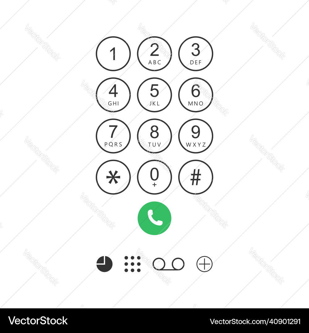 Smartphone Keypad Numbers vector image