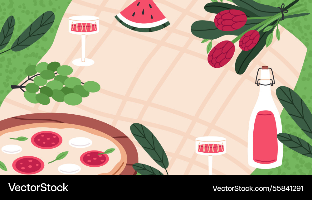 Spring picnic background Spring picnic background vector image