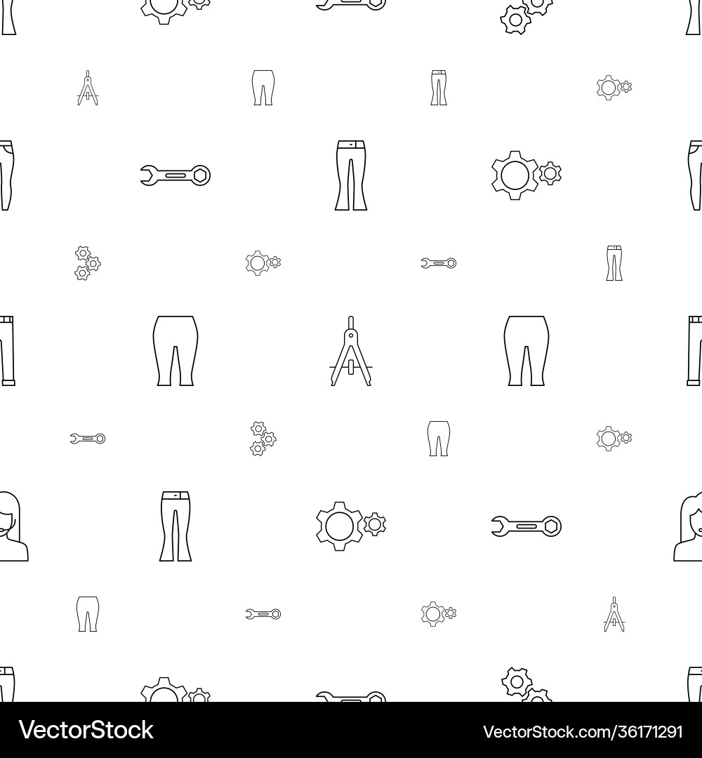 Technical icons pattern seamless white background vector image