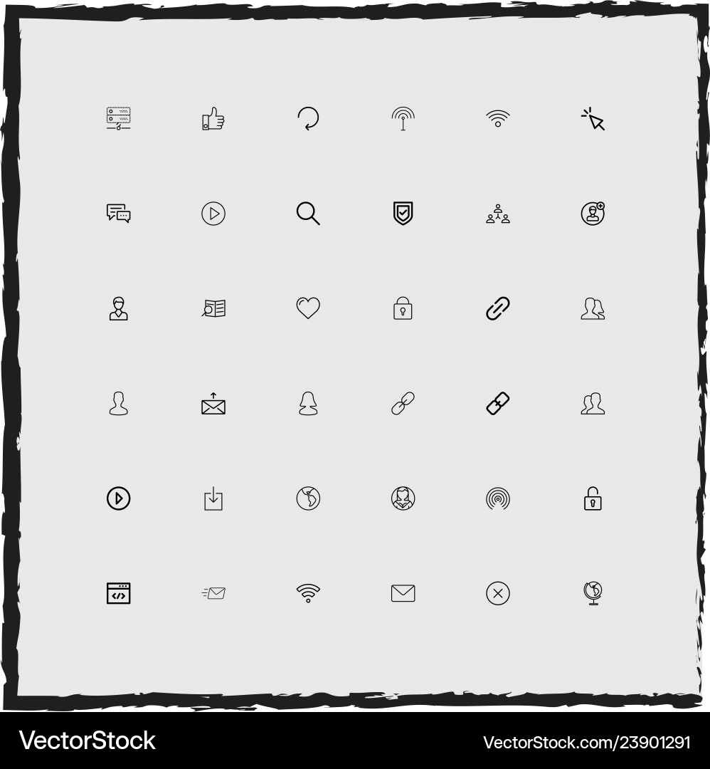Web simple linear icons set vector image