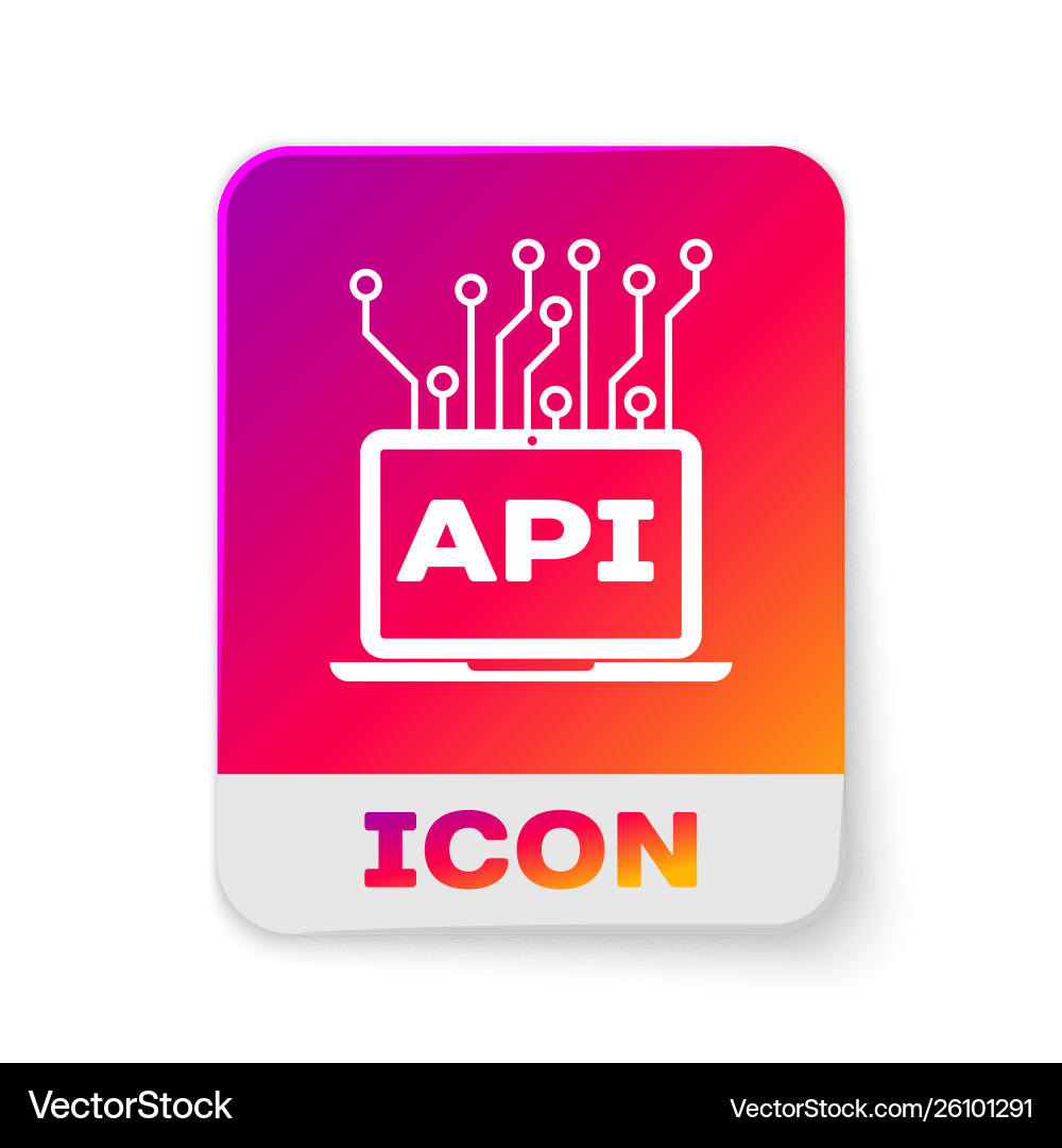 Weiße Computer-Api-Schnittstelle Icon isoliert Vektorbild